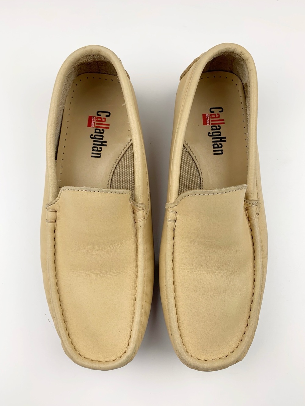 Callaghan Moccasins Slip On Shoes Tan Leather Flats Women's 37 US 6.5